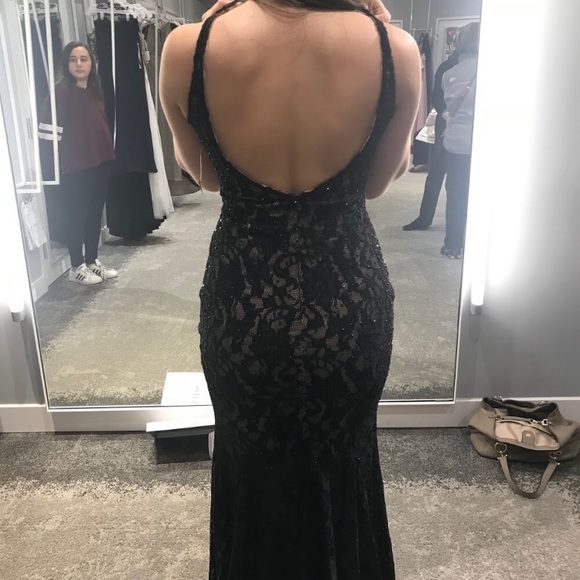 Xscape Black Lace Prom Dress Size 2 - Picture 2 of 5